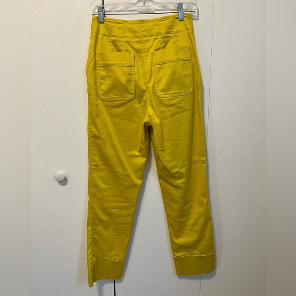 MAEVE High Rise Canary Yellow Cuffed Pants - Picture 3 of 4